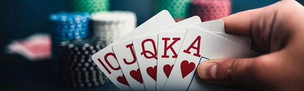 royal flush poker hand - ten through A of hearts
