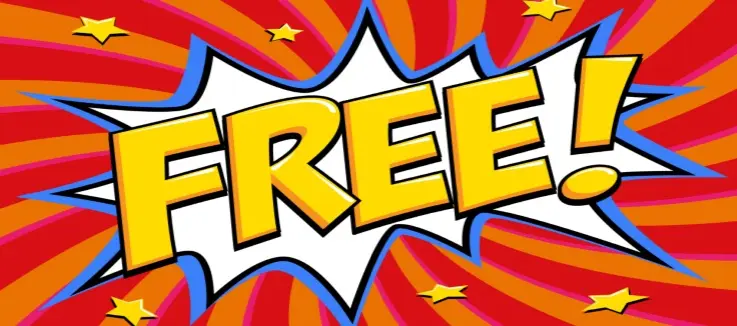 the word FREE in big bright letters