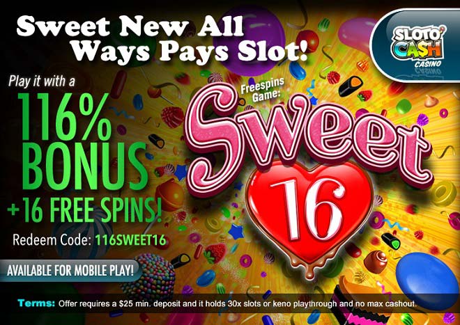 Sweet16 Video Slot Free Spins